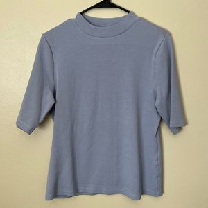 Anthropologie Mauve Mock Neck Shirt